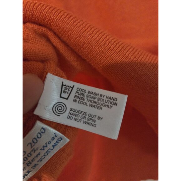 I. Magnin By Ballantyne Merino Wool Short Sleeve Sweater Sz 38 Orange Elevated - Picture 9 of 12